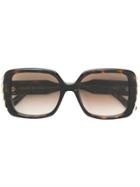 Elie Saab Metal Embellished Square Sunglasses - Brown
