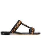 Tod's Double T Flat Sandals - Black