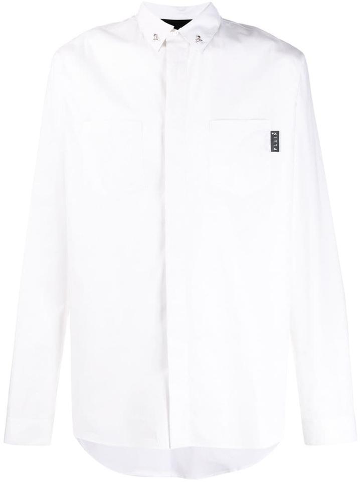 Philipp Plein Embellished Skull Shirt - White