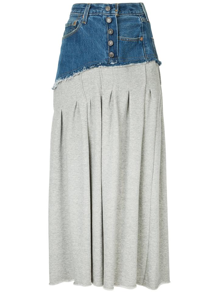 Maison Mihara Yasuhiro Reconstructed Denim Skirt - Blue