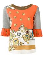 Etro Floral Print Sweatshirt, Women's, Size: 42, Yellow/orange, Viscose/cotton/linen/flax/polyester