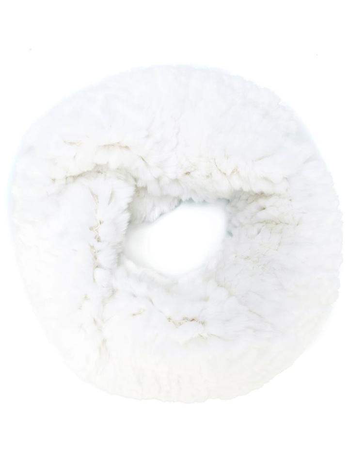 Yves Salomon Fur Snood, Women's, White, Rabbit Fur