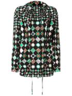 Emilio Pucci Printed Parka, Women's, Size: 44, Black, Cotton/viscose/cupro/silk