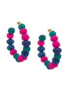 Carolina Herrera Raffia Beads Earrings - Pink