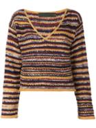 The Elder Statesman Striped Knitted Top - Multicolour