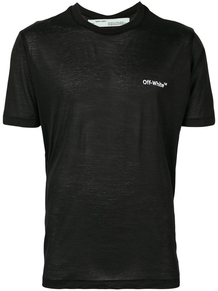 Off-white Logo Embroidered T-shirt - Black