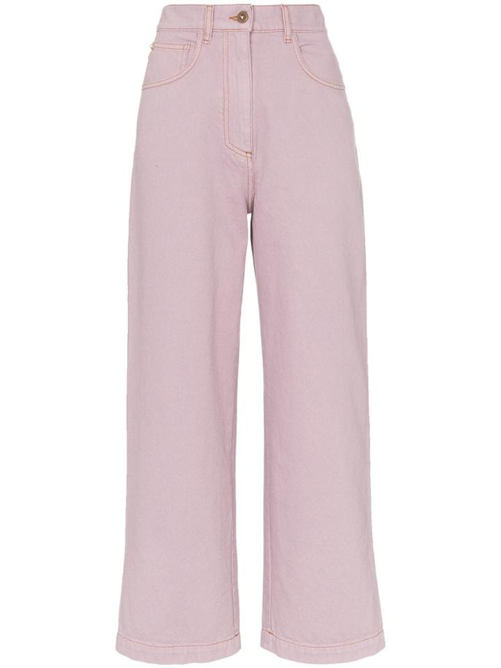 Nanushka Marfa Straight Leg Cropped Jeans - Purple