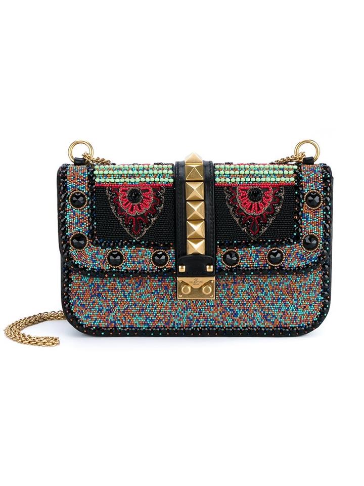 Valentino 'glam Lock' Beaded Shoulder Bag