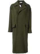 Plantation Long Length Coat, Women's, Size: Medium, Green, Cupro/wool