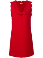 Miu Miu Scalloped Neck Dress - Red