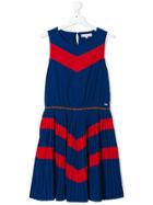 Tommy Hilfiger Junior Chevron Pleated Dress - Blue