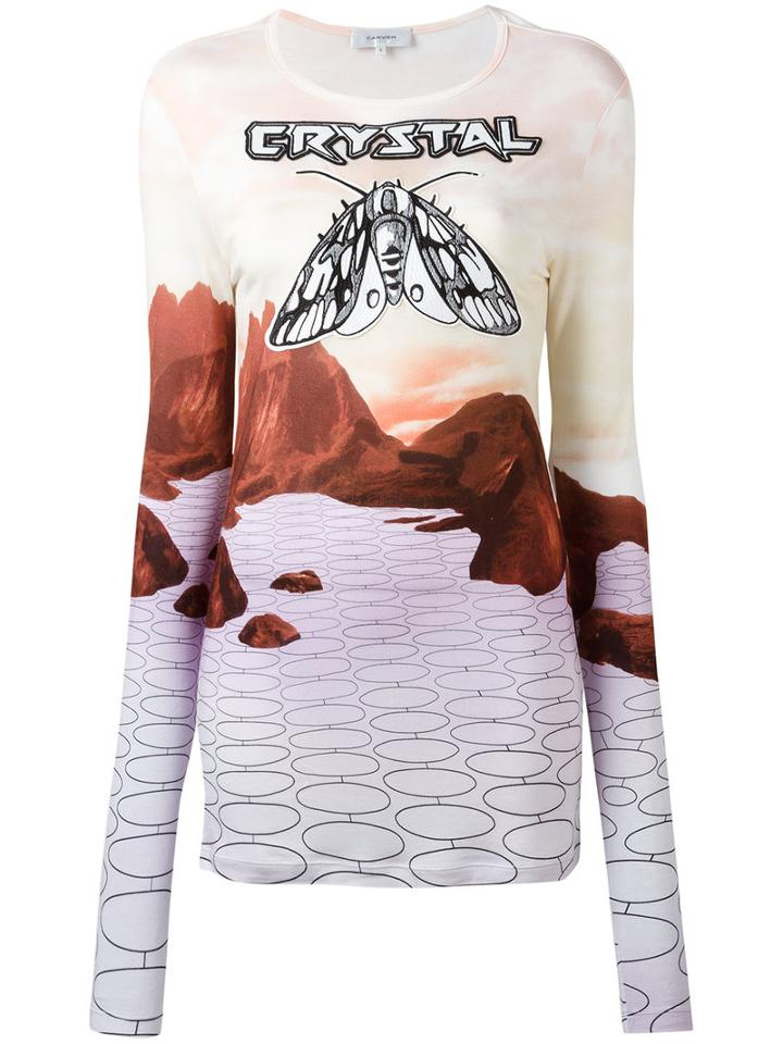 Carven - 'crystal' Sweatshirt - Women - Viscose - Xs, Pink/purple, Viscose