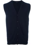 Roberto Collina Buttoned Pullover, Men's, Size: 50, Blue, Wool