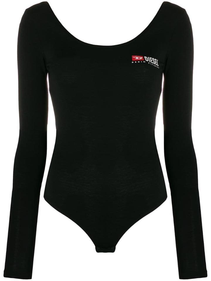 Diesel Long-sleeve Body With Logo Print - Black