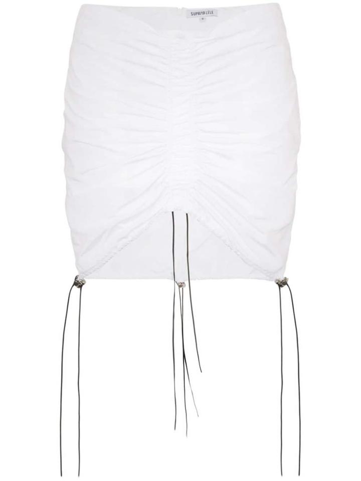 Supriya Lele Tech Ruched Mini-skirt - White