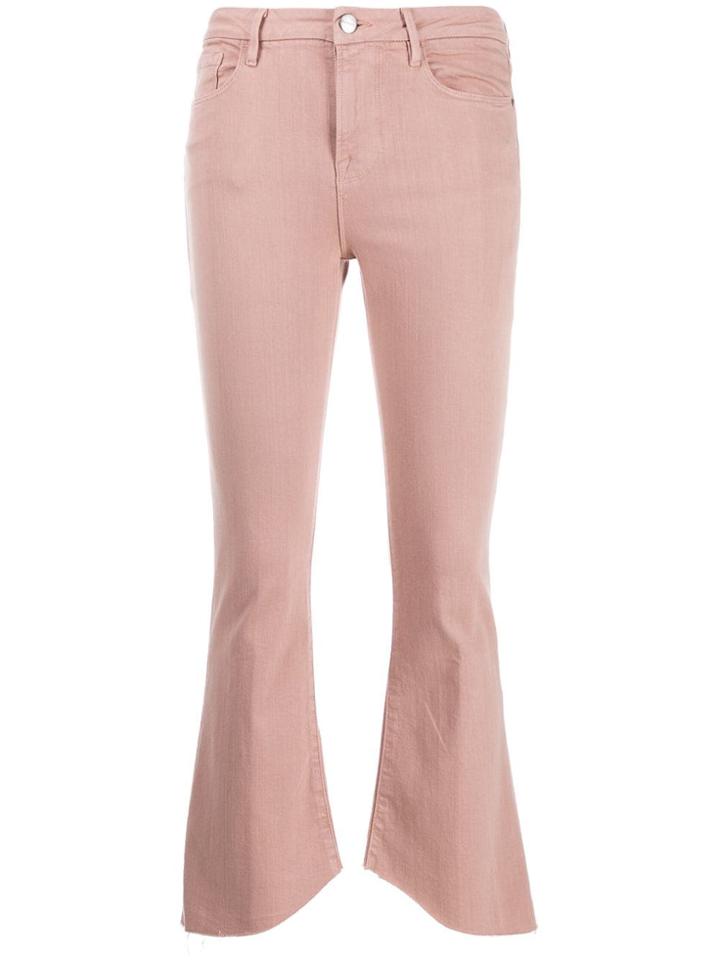 Frame Cropped Triangle Jeans - Pink