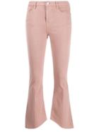 Frame Cropped Triangle Jeans - Pink