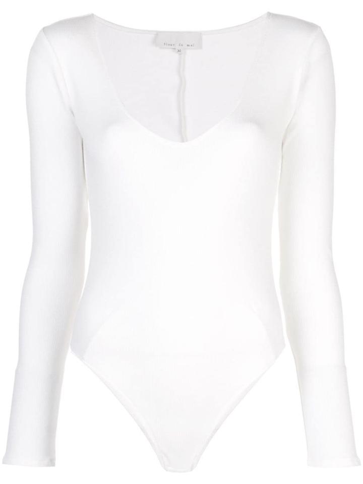 Fleur Du Mal Ribbed Long-sleeved Body - White