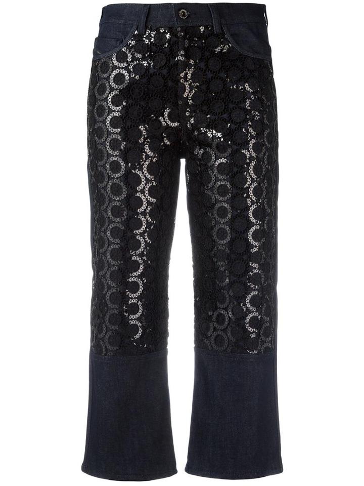 Diesel Black Gold Sequin Embroidery Cropped Jeans, Women's, Size: 25, Blue, Cotton/polyester/spandex/elastane