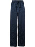 Warm High Waisted Wide Trousers - Blue