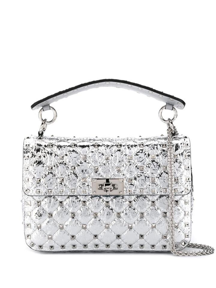 Valentino Valentino Garavani Rockstud Spike Shoulder Bag - Silver