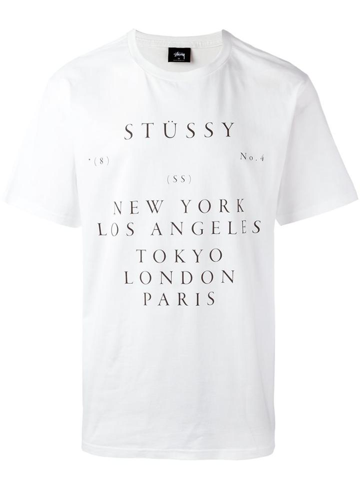 Stussy 'world Touring' T-shirt, Men's, Size: Large, White, Cotton
