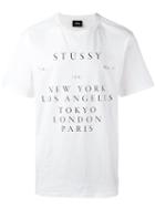 Stussy 'world Touring' T-shirt, Men's, Size: Large, White, Cotton