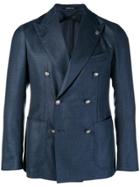 Tagliatore Double Breasted Suit Jacket - Blue