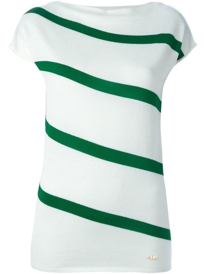 Salvatore Ferragamo Diagonal Stripe Knit Top