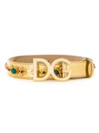 Dolce & Gabbana Bejewelled Embroidered Belt - Yellow