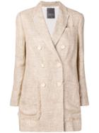 Lorena Antoniazzi Frayed Double-breasted Blazer - Neutrals