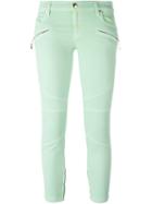 Just Cavalli Cropped Biker Skinny Jeans