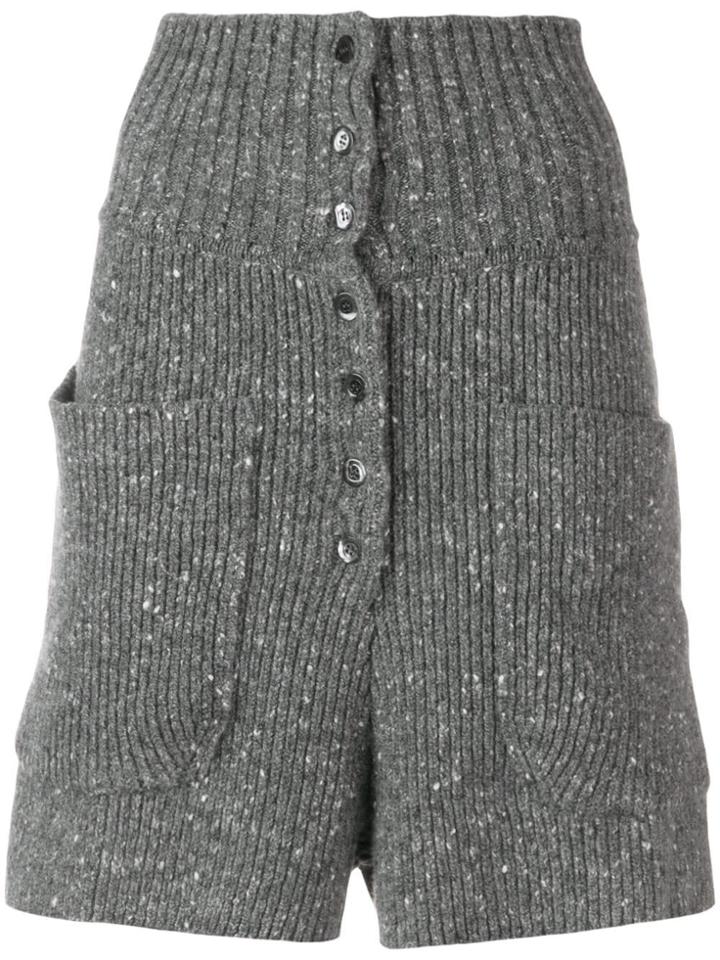 Philosophy Di Lorenzo Serafini High Waisted Knit Shorts - Grey