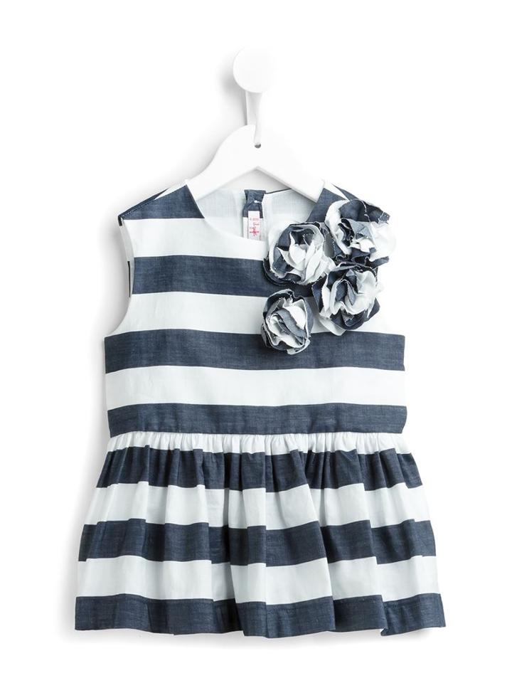 Il Gufo Striped Top, Girl's, Size: 6 Yrs, Blue
