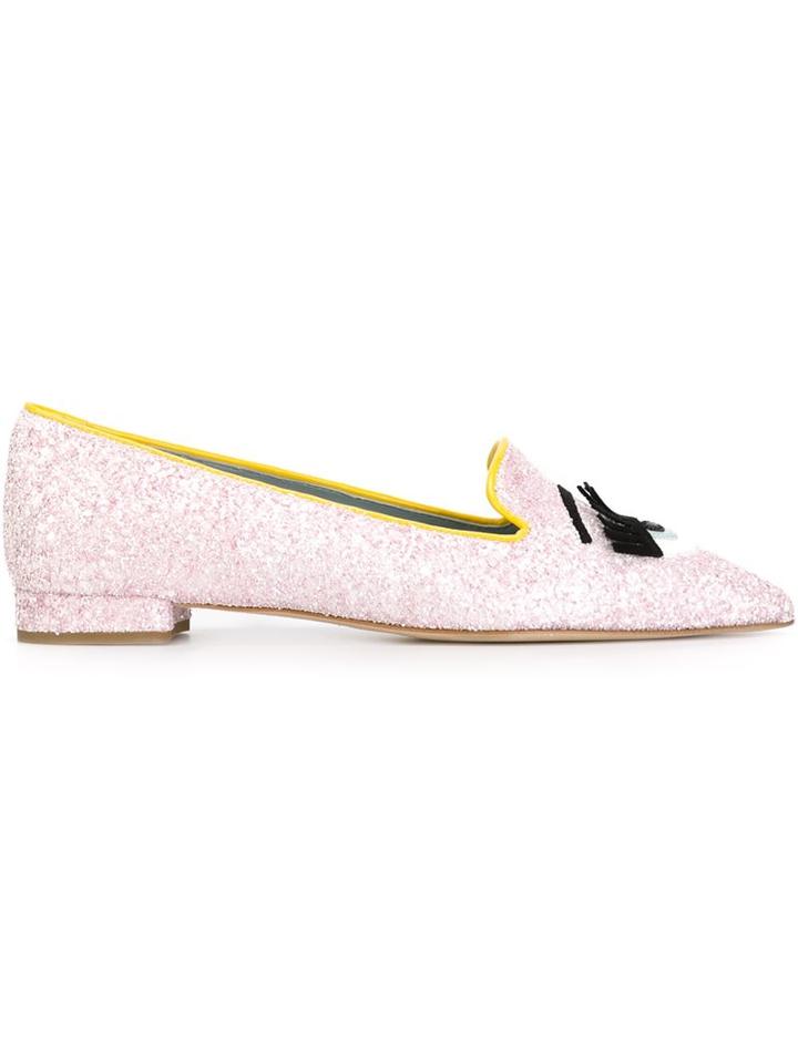 Chiara Ferragni Flirting Glitter Slippers, Women's, Size: 40, Pink/purple, Pvc/leather
