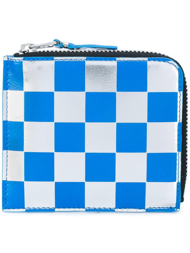 Comme Des Garçons Wallet Checked Wallet - Blue