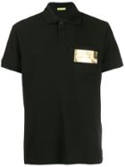 Versace Jeans Logo Patch Pocket Polo Shirt - Black