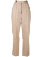 Acler High-waisted Pleated Trousers - Brown