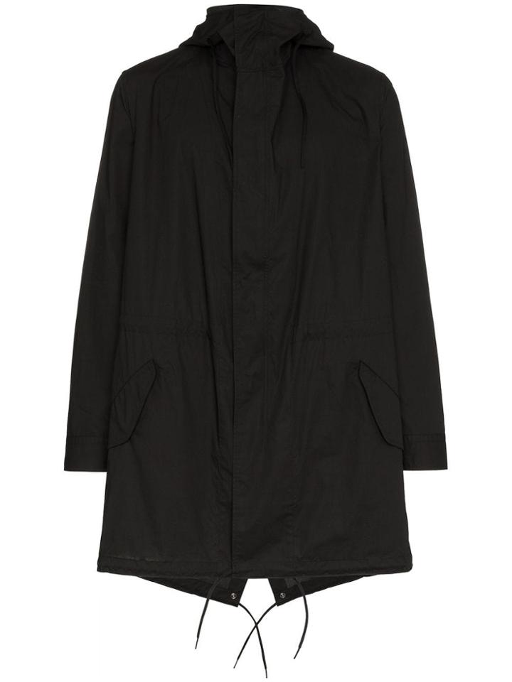 Y-3 Logo Print Hooded Parka - Black