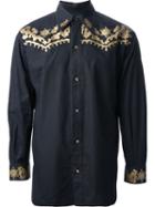 Jean Paul Gaultier Vintage Embroidered Western-style Shirt, Men's, Size: 46, Black