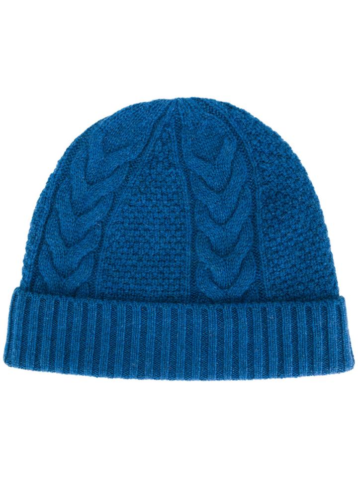 N.peal Cable Knit Hat - Blue