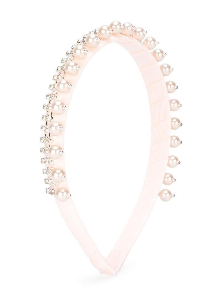 David Charles Kids Crystal And Faux Pearl Embellished Headband, Girl's, Pink/purple