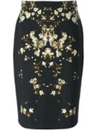 Givenchy Gypsophila Print Skirt, Women's, Size: 36, Black, Silk/spandex/elastane/viscose