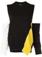Calvin Klein 205w39nyc Cold-shoulder Panelled Sweater - Black