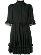 Alexander Mcqueen Ruffle Trim Mini Dress - Black