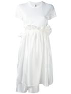 Comme Des Garçons Noir Kei Ninomiya - Ruffle Waist T-shirt Dress - Women - Silk/cotton - S, White, Silk/cotton