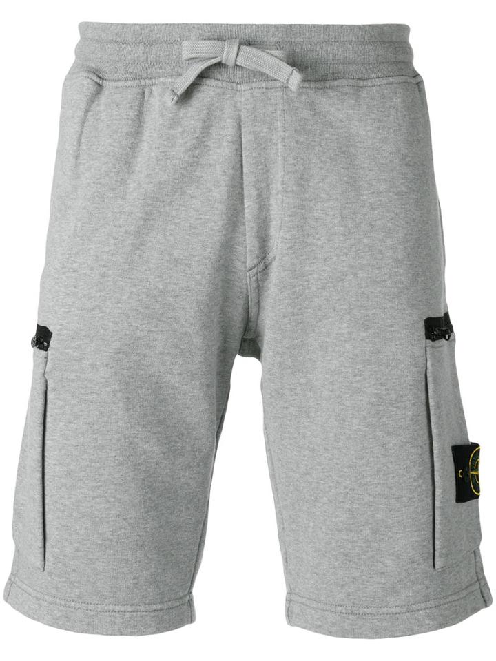 Stone Island - Cargo Pocket Track Shorts - Men - Cotton - Xl, Grey, Cotton