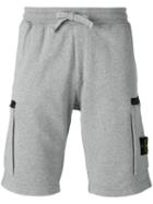 Stone Island - Cargo Pocket Track Shorts - Men - Cotton - Xl, Grey, Cotton