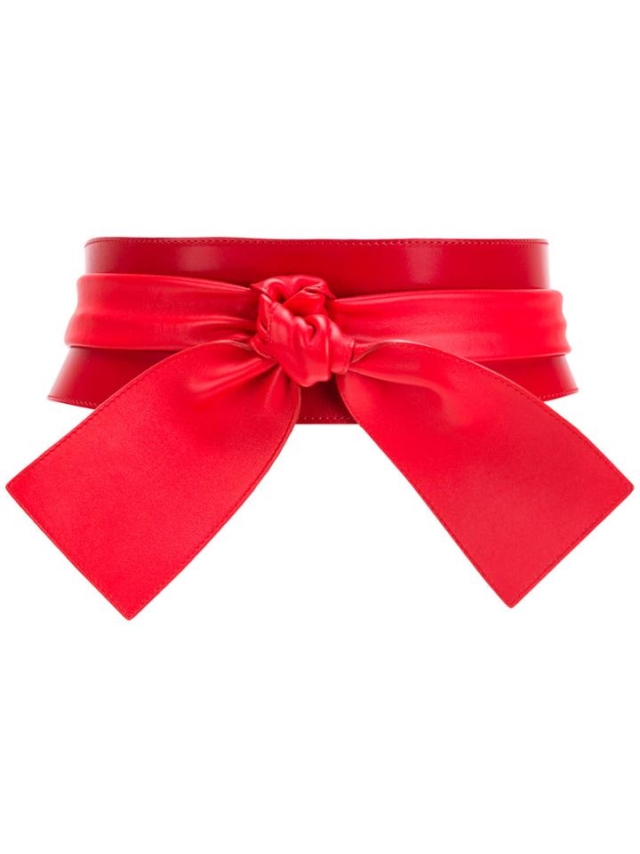 Alexander Mcqueen Bow Front Belt - Red
