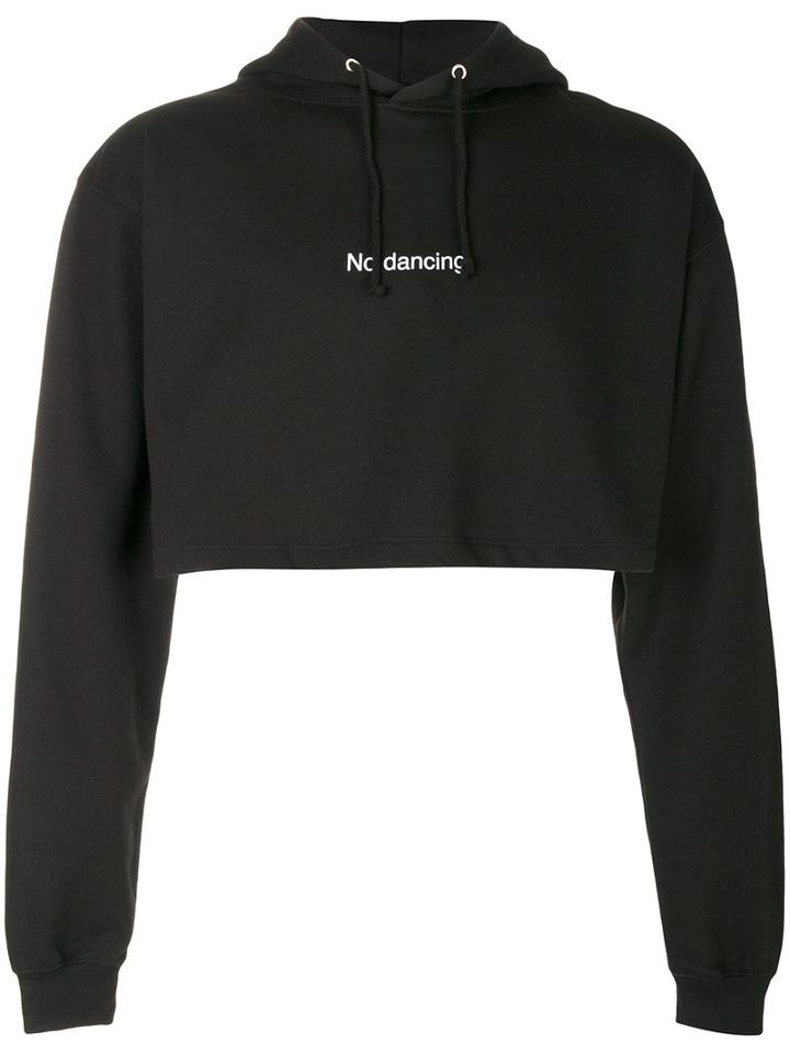 F.a.m.t. - No Dancing Cropped Hoodie - Unisex - Cotton/polyester - M, Black, Cotton/polyester